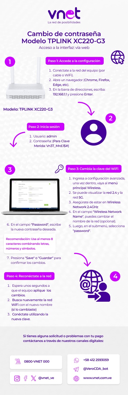 TP Link XC2022-Cambio de Contraseña